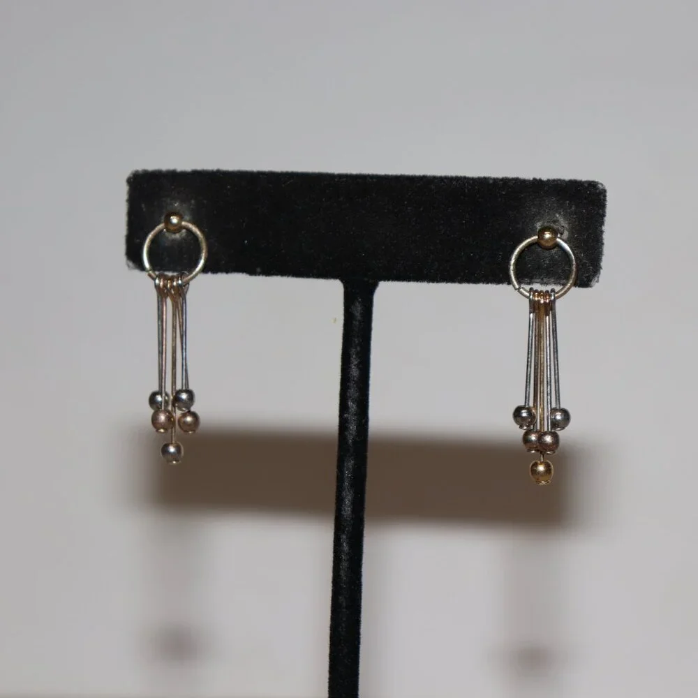 🤍💛 Silver & Gold Dangle Earrings · Post · 1.25